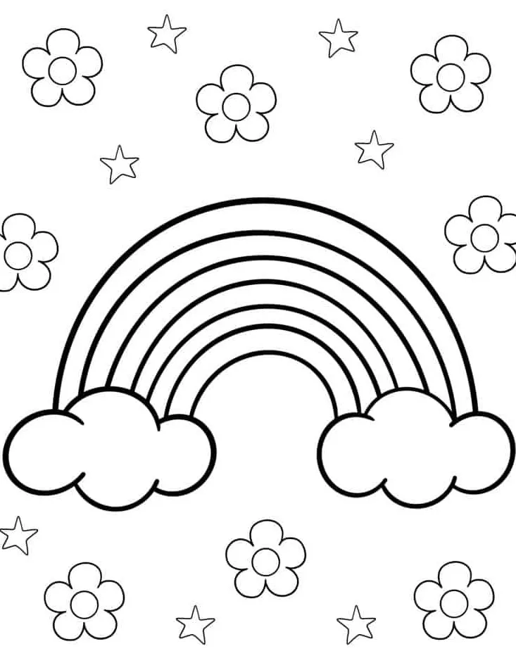 coloriage Arc En Ciel pour enfant de 3 ans