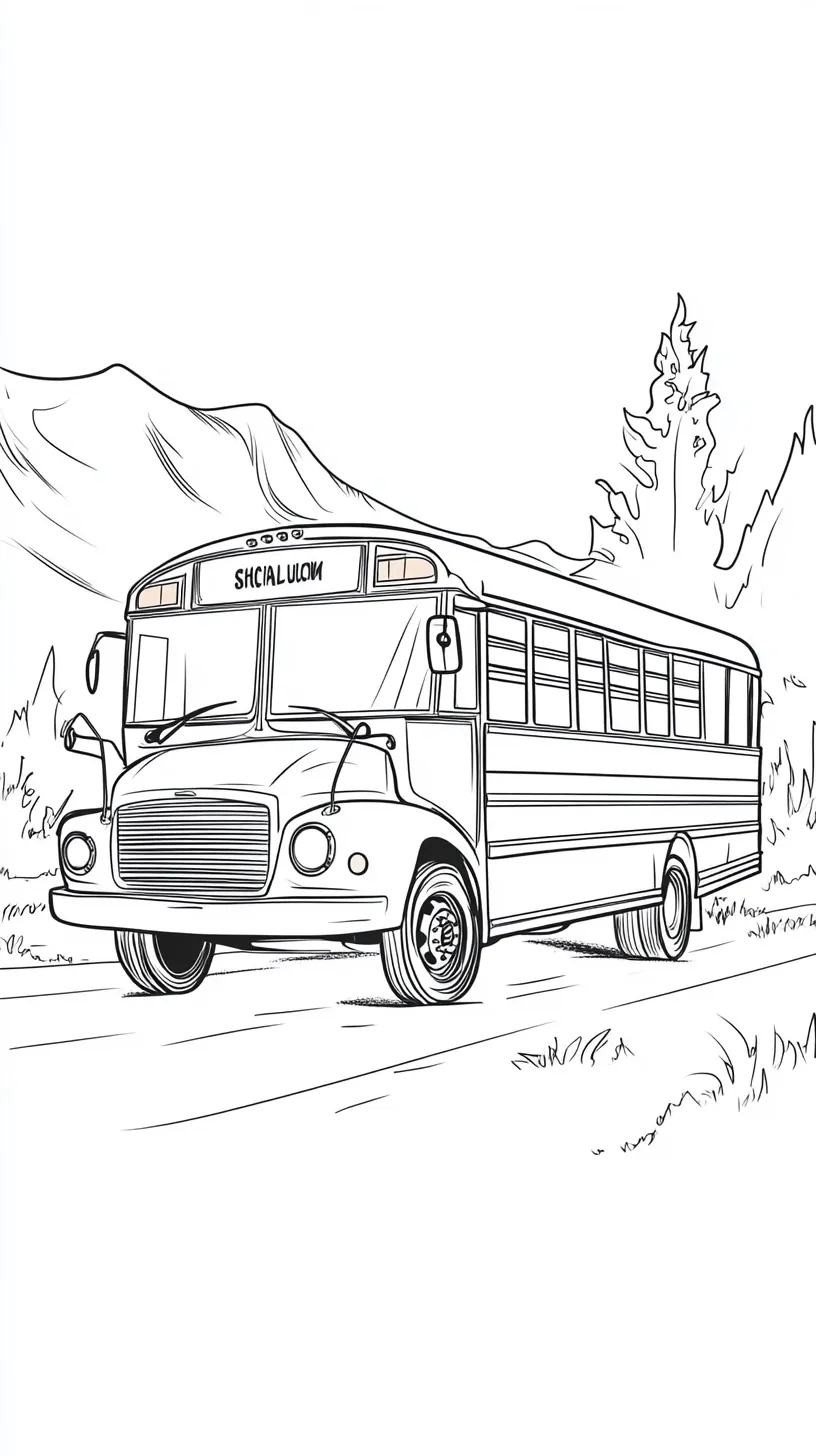 coloriage Autobus Scolaire et decoupage