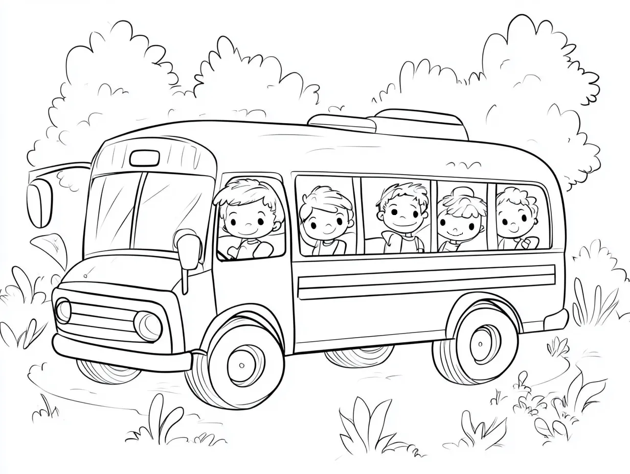 imprimer coloriage Autobus Scolaire