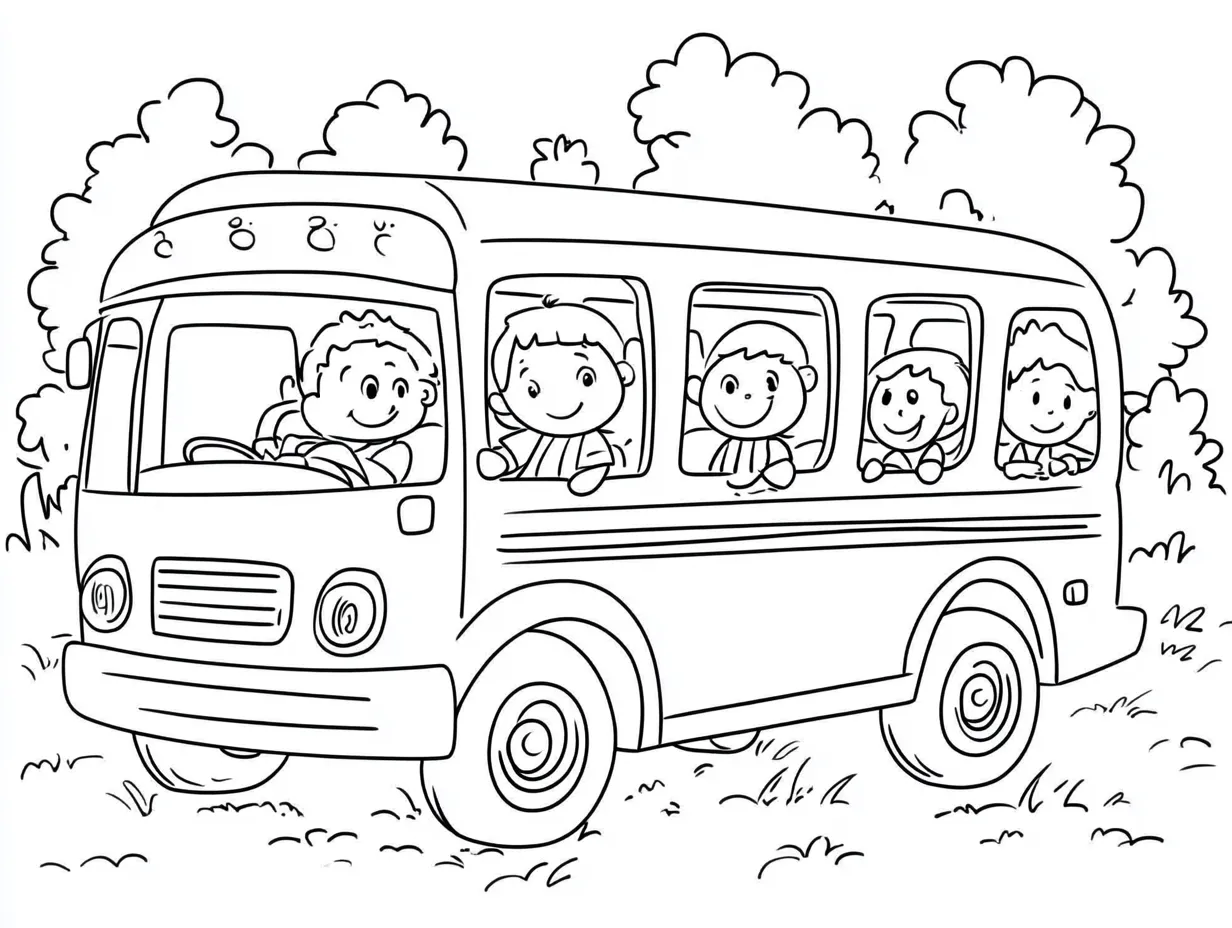 coloriage Autobus Scolaire de pour enfants