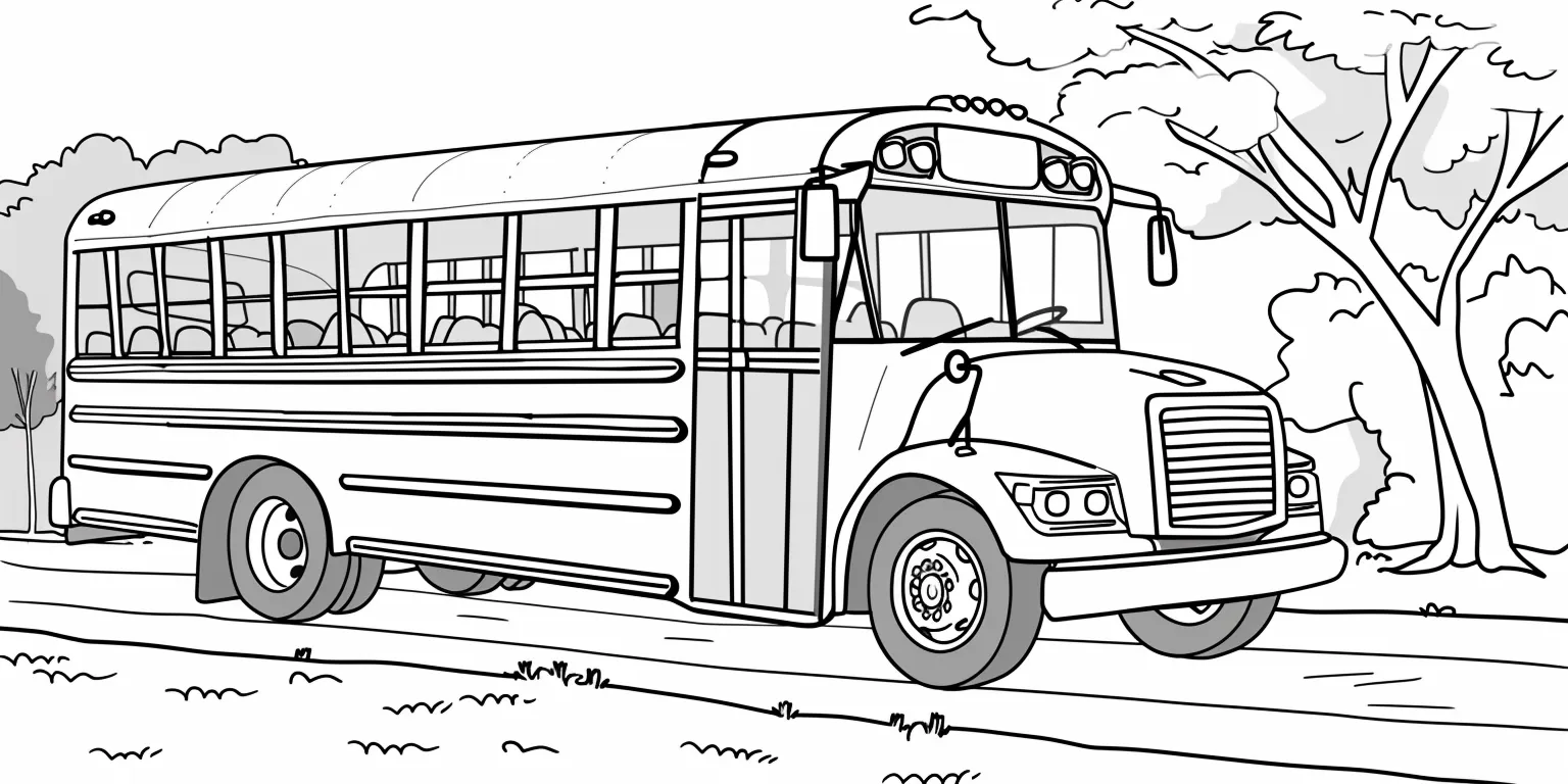 coloriage Autobus Scolaire et decoupage 1