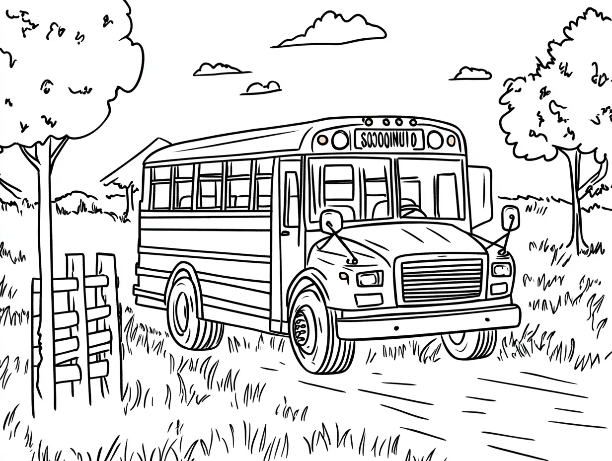 coloriage Autobus Scolaire a colorier en ligne