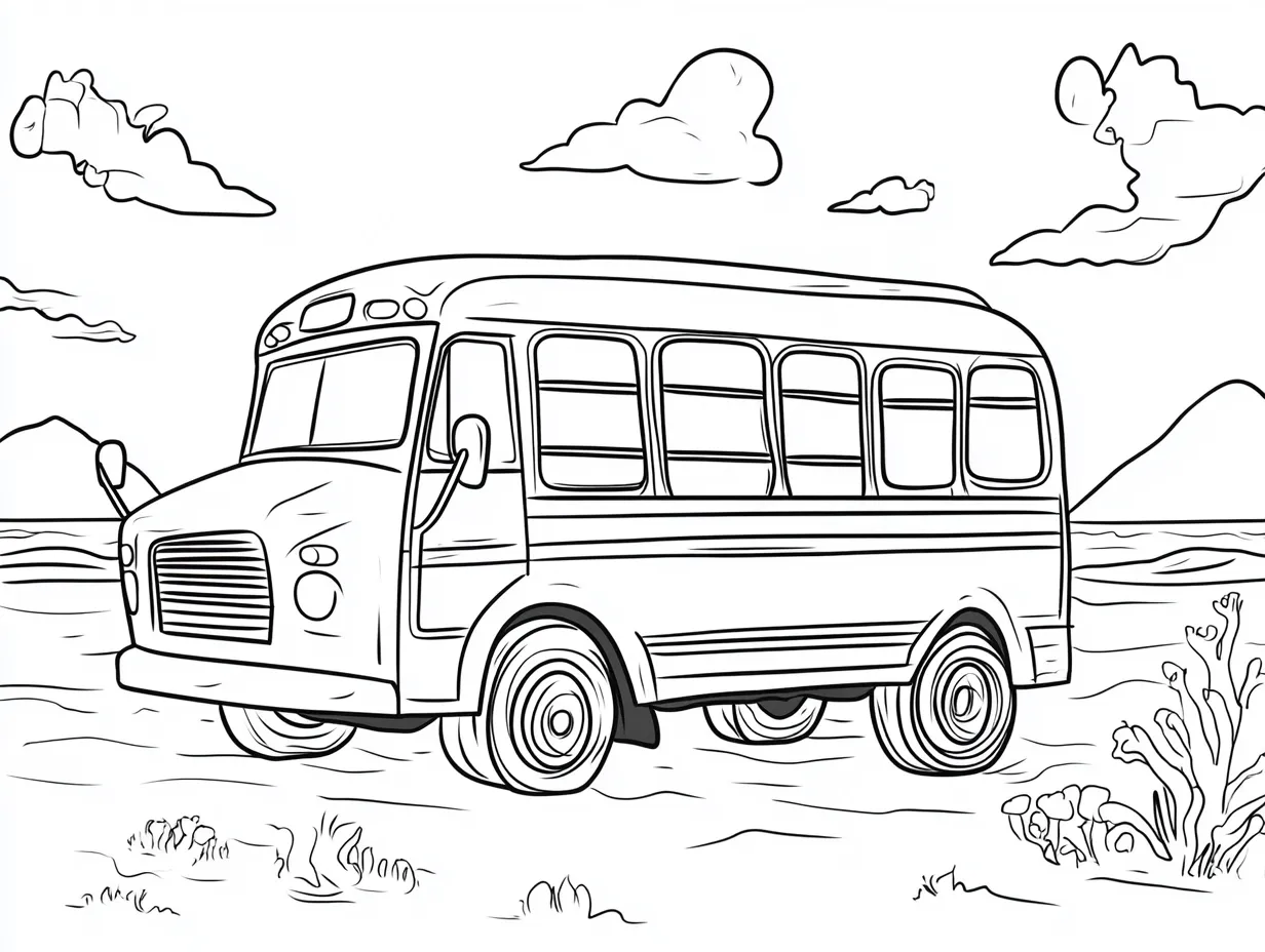 coloriage Autobus Scolaire pour enfants à imprimer