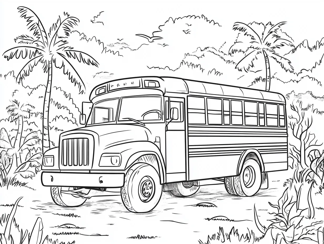 coloriage Autobus Scolaire pour enfant