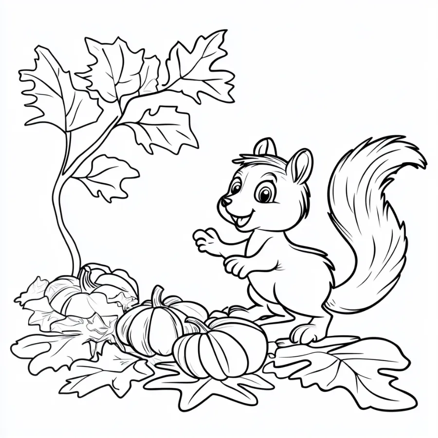 75 Oto o Para Colorear Hojas Calabazas Ardillas Y M s