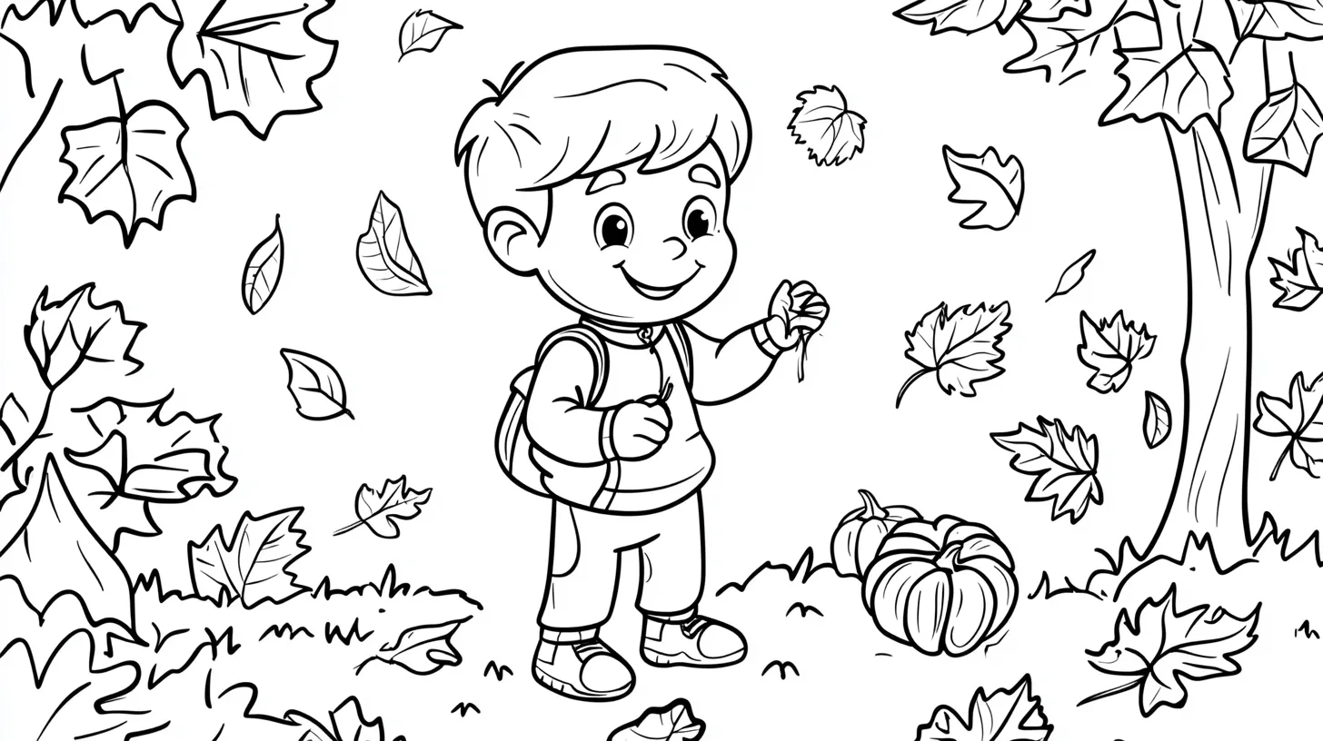 coloriage Automne pour enfants a imprimer gratuit