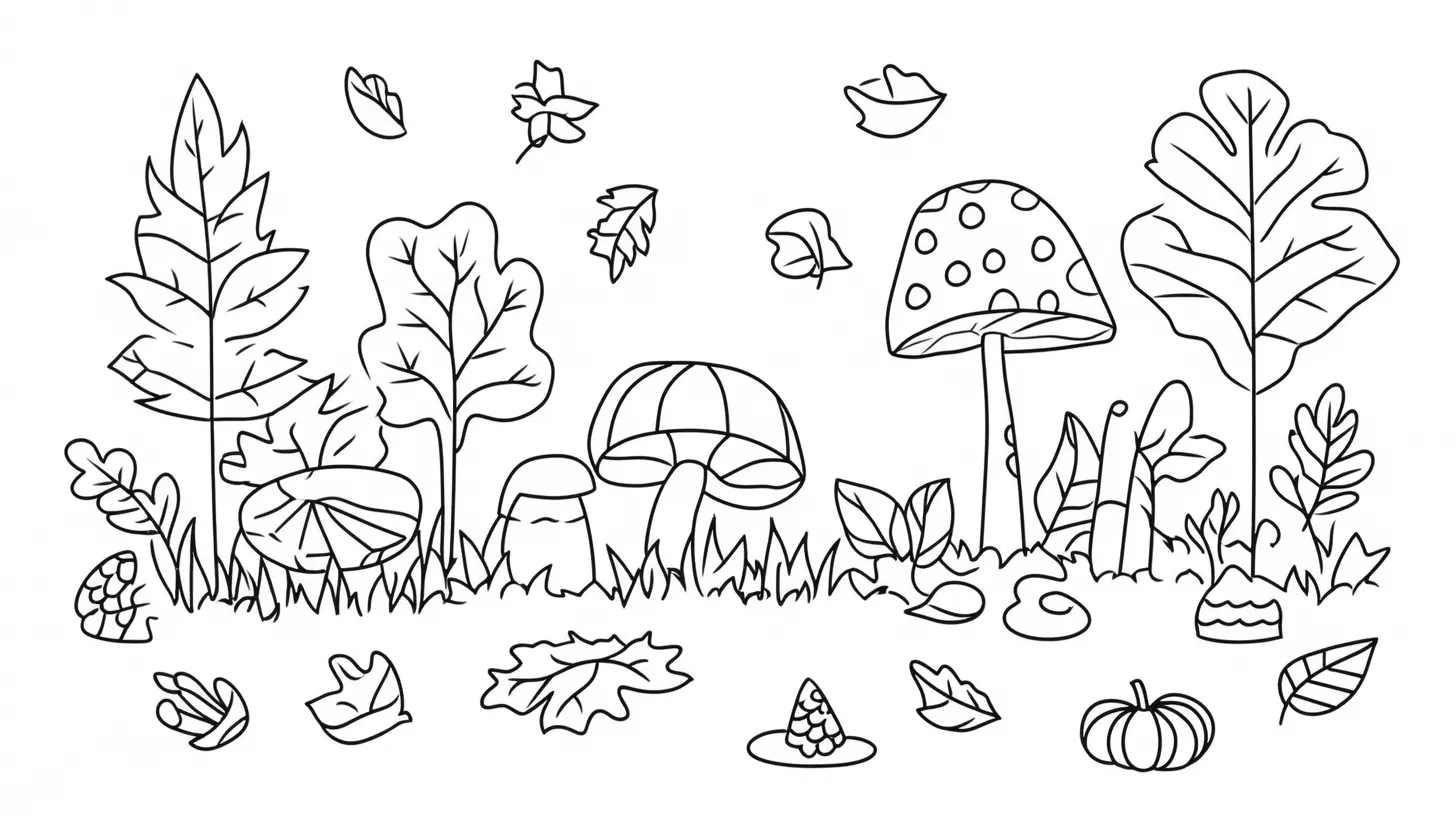 coloriage Automne pour enfant de 5 ans