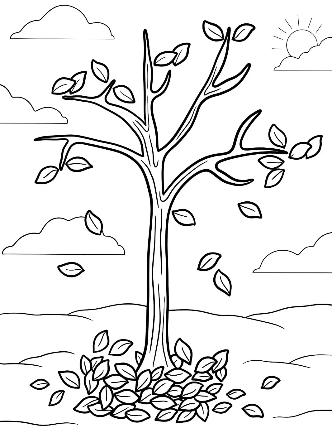 coloriage Automne à imprimer pour enfant de 9 ans 1