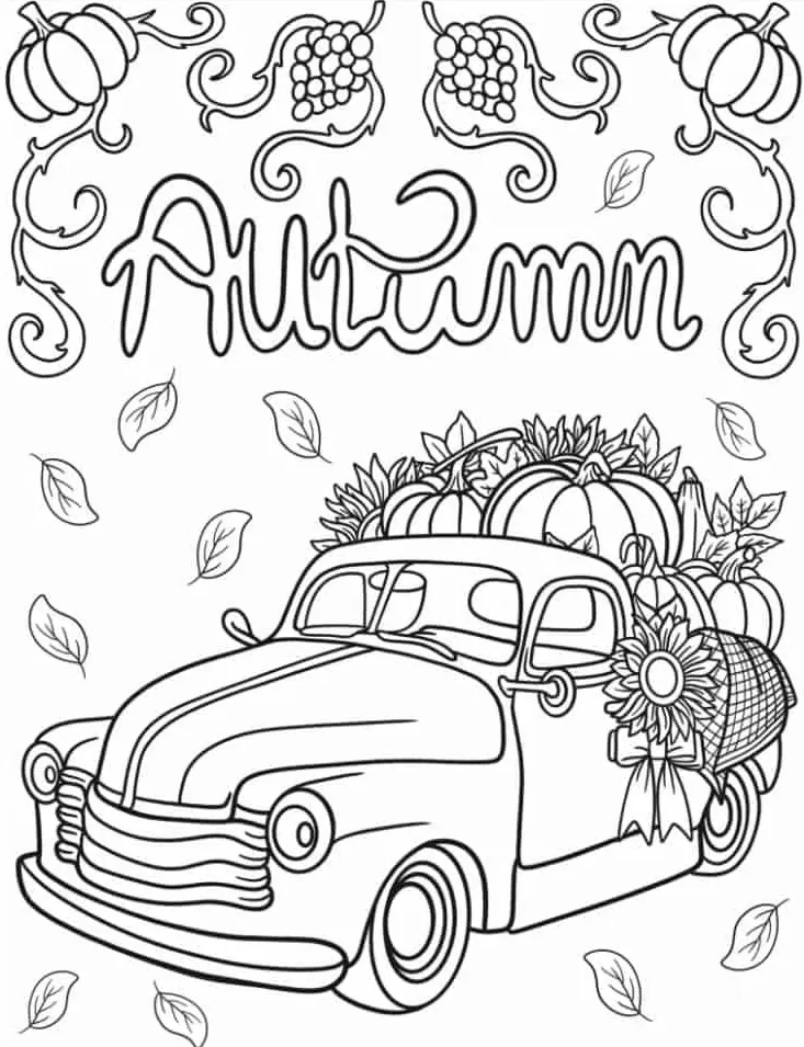 coloriage Automne et découpage à imprimer