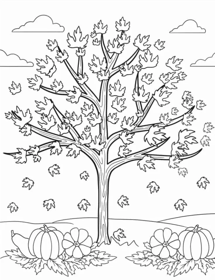 imprimer coloriage Automne pour enfant