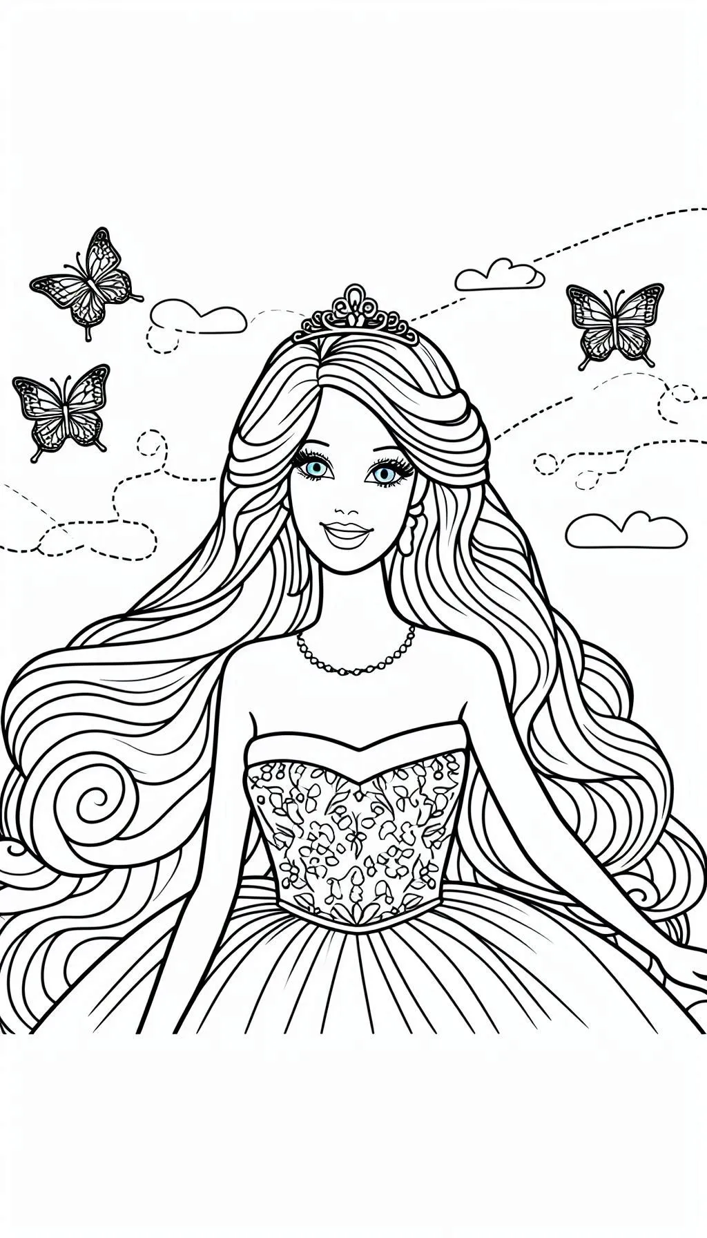 coloriage Barbie a imprimer pour enfant de 4 ans