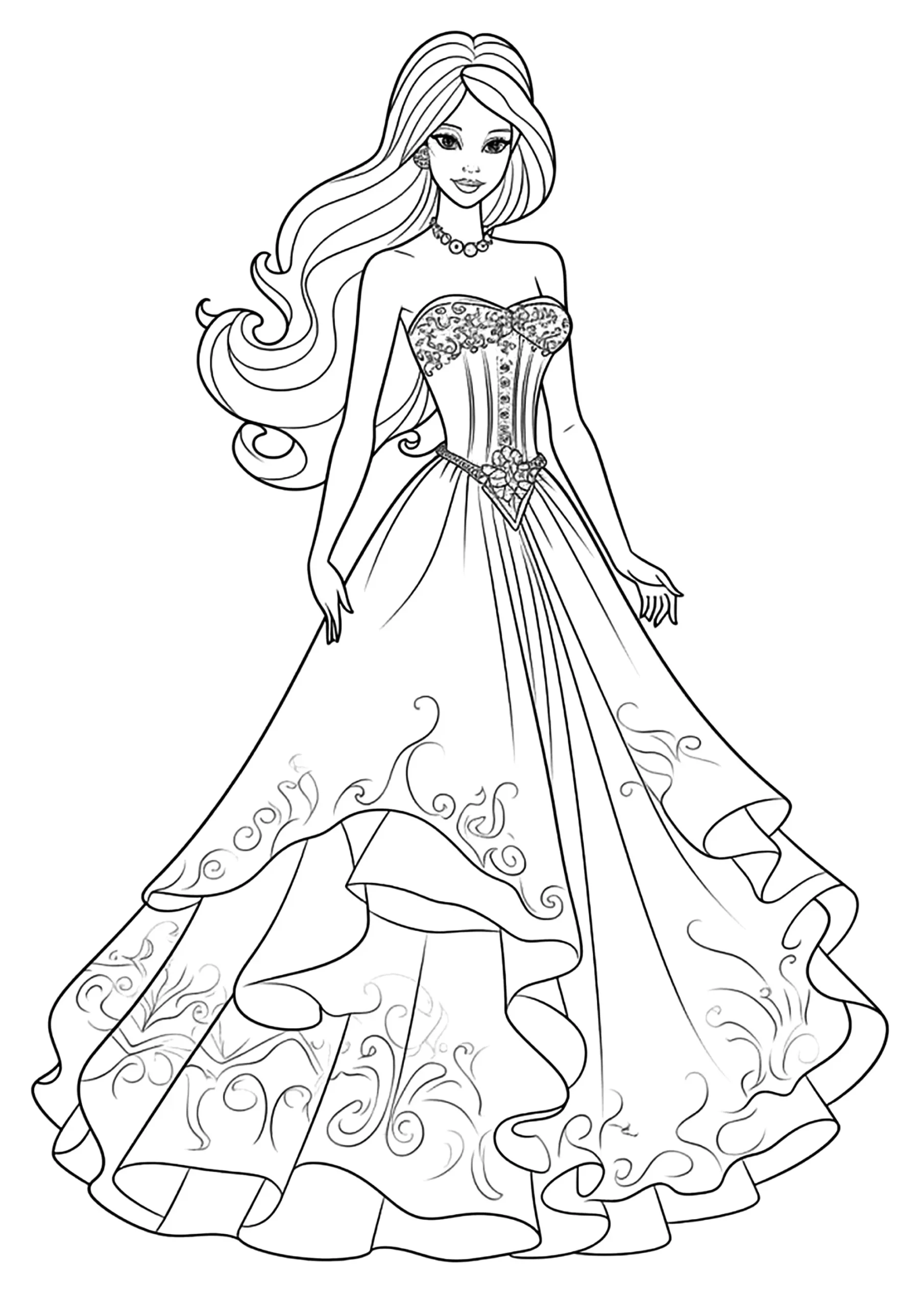 imprimer coloriage Barbie pour enfant 2