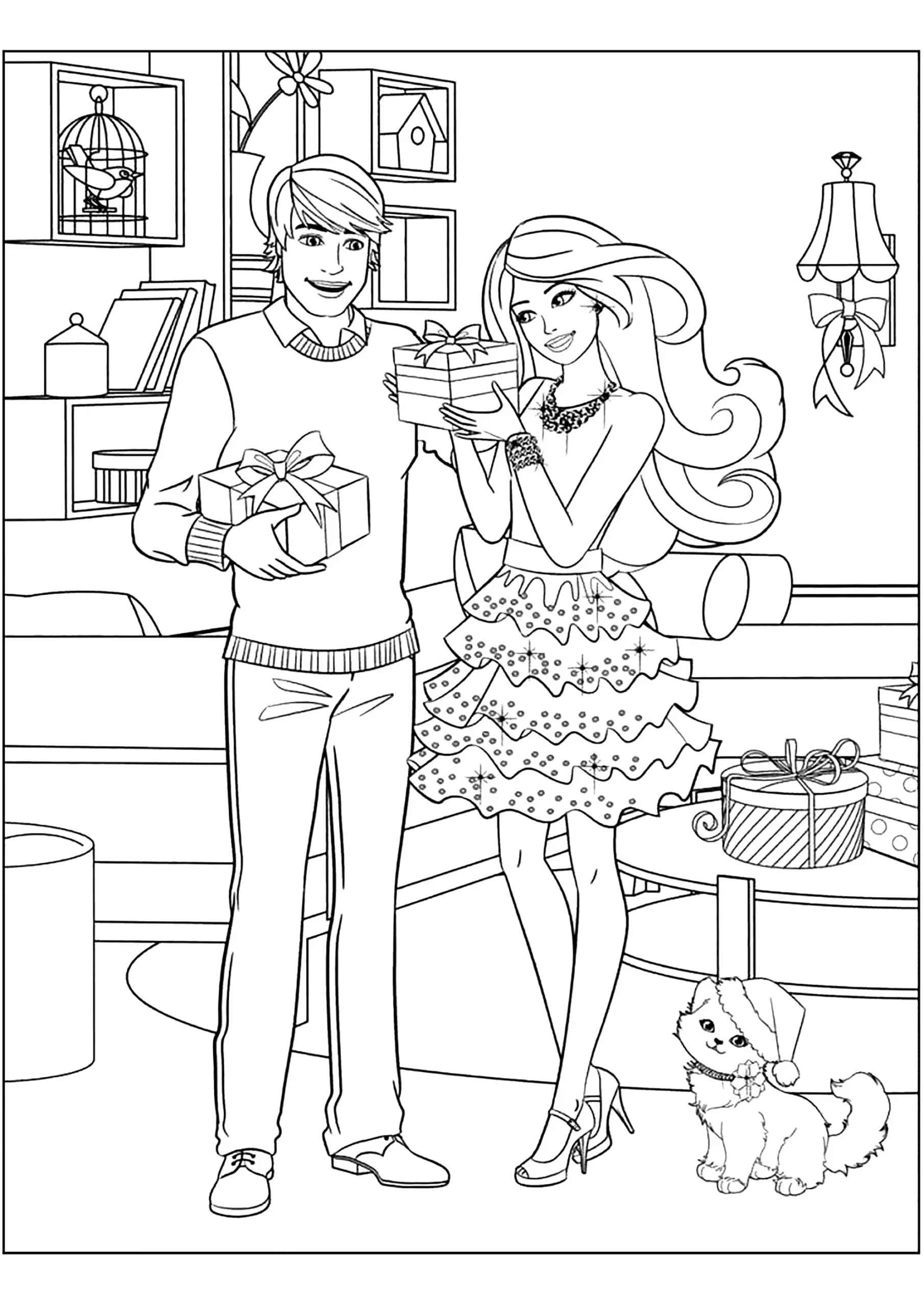 coloriage Barbie et découpage à imprimer