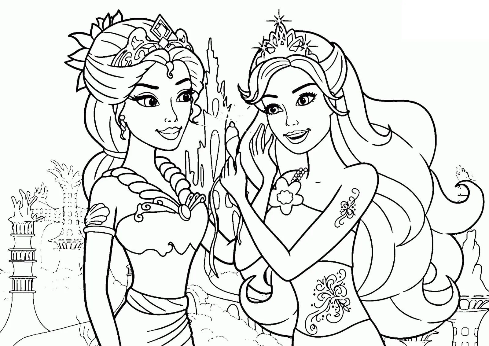 coloriage Barbie pour enfant de 4 ans