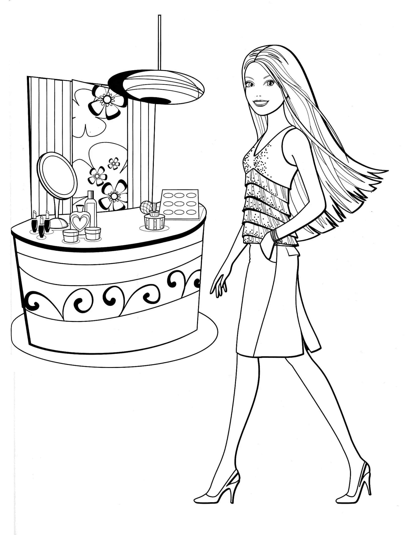 coloriage Barbie à imprimer pour enfant de 8 ans 2