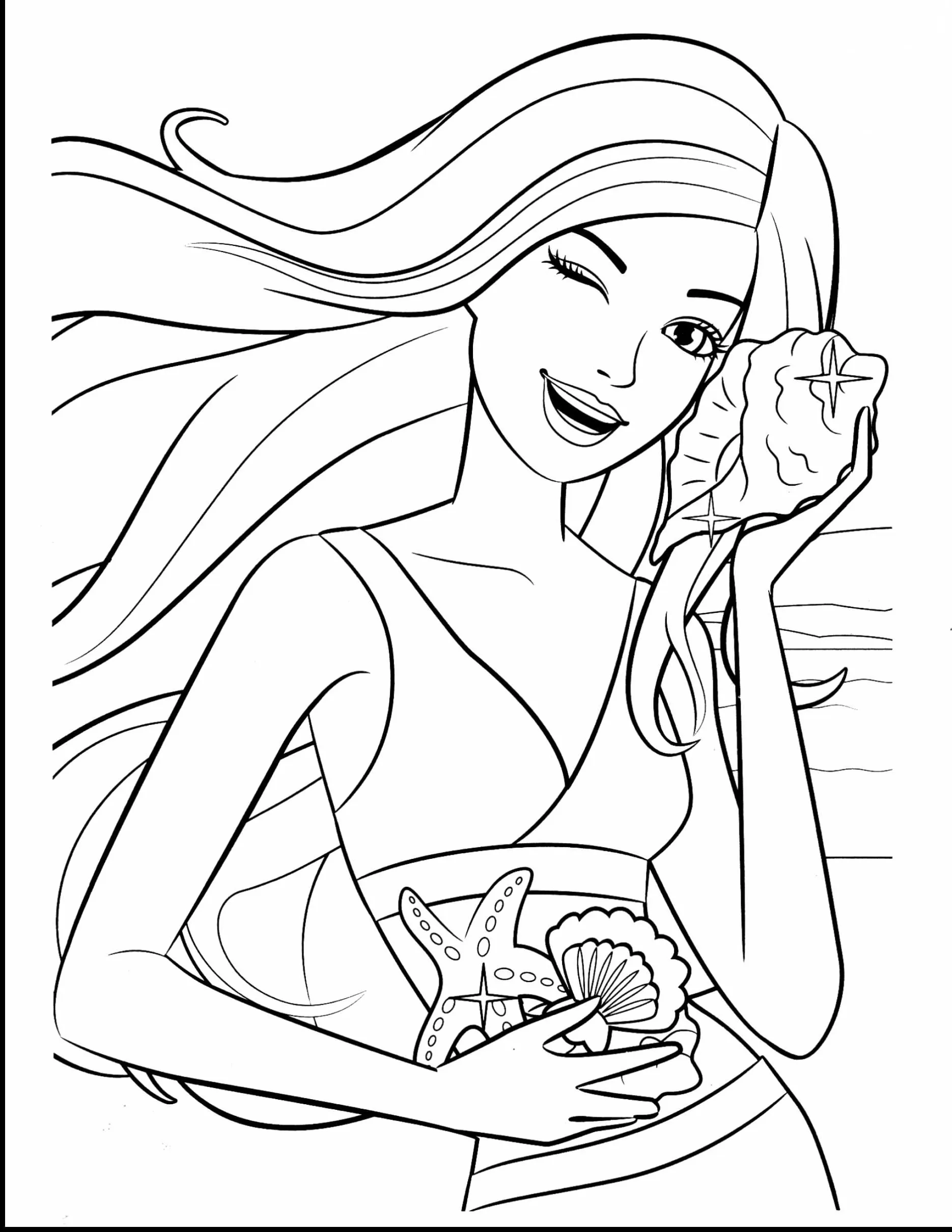 coloriage Barbie a imprimer gratuit 2