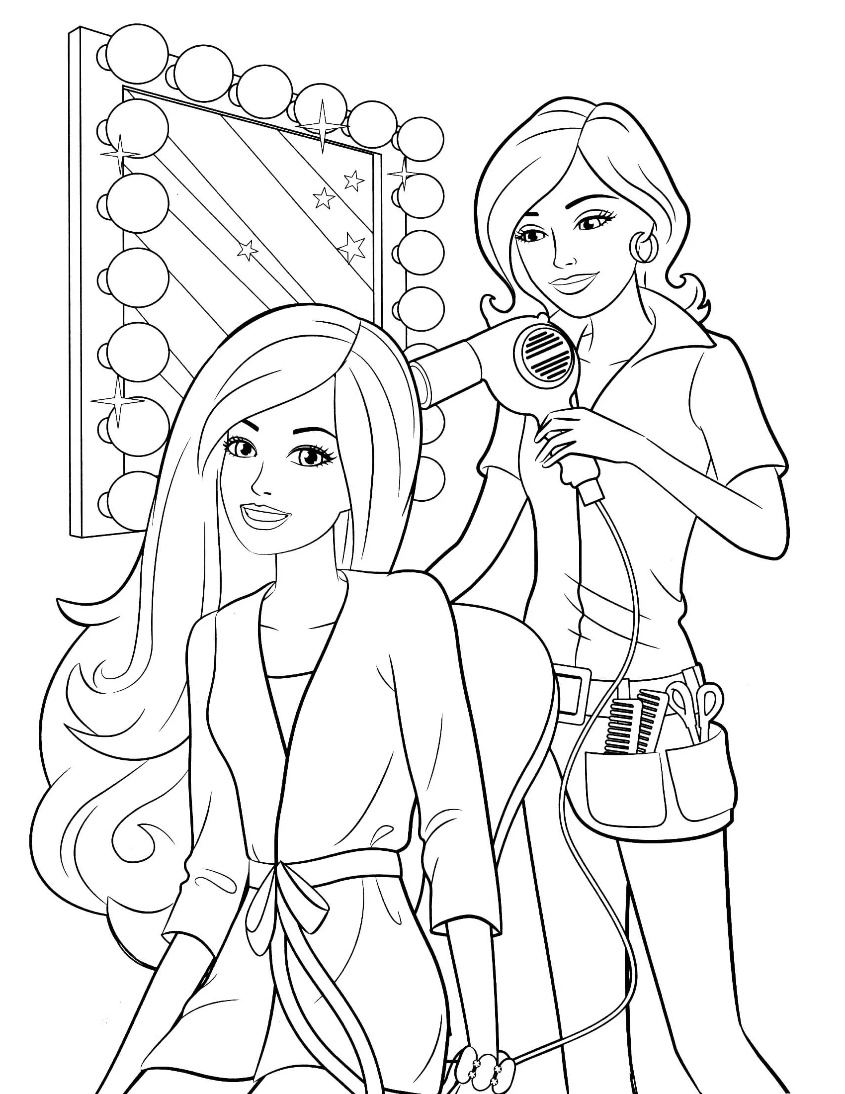 coloriage Barbie à imprimer a4 3