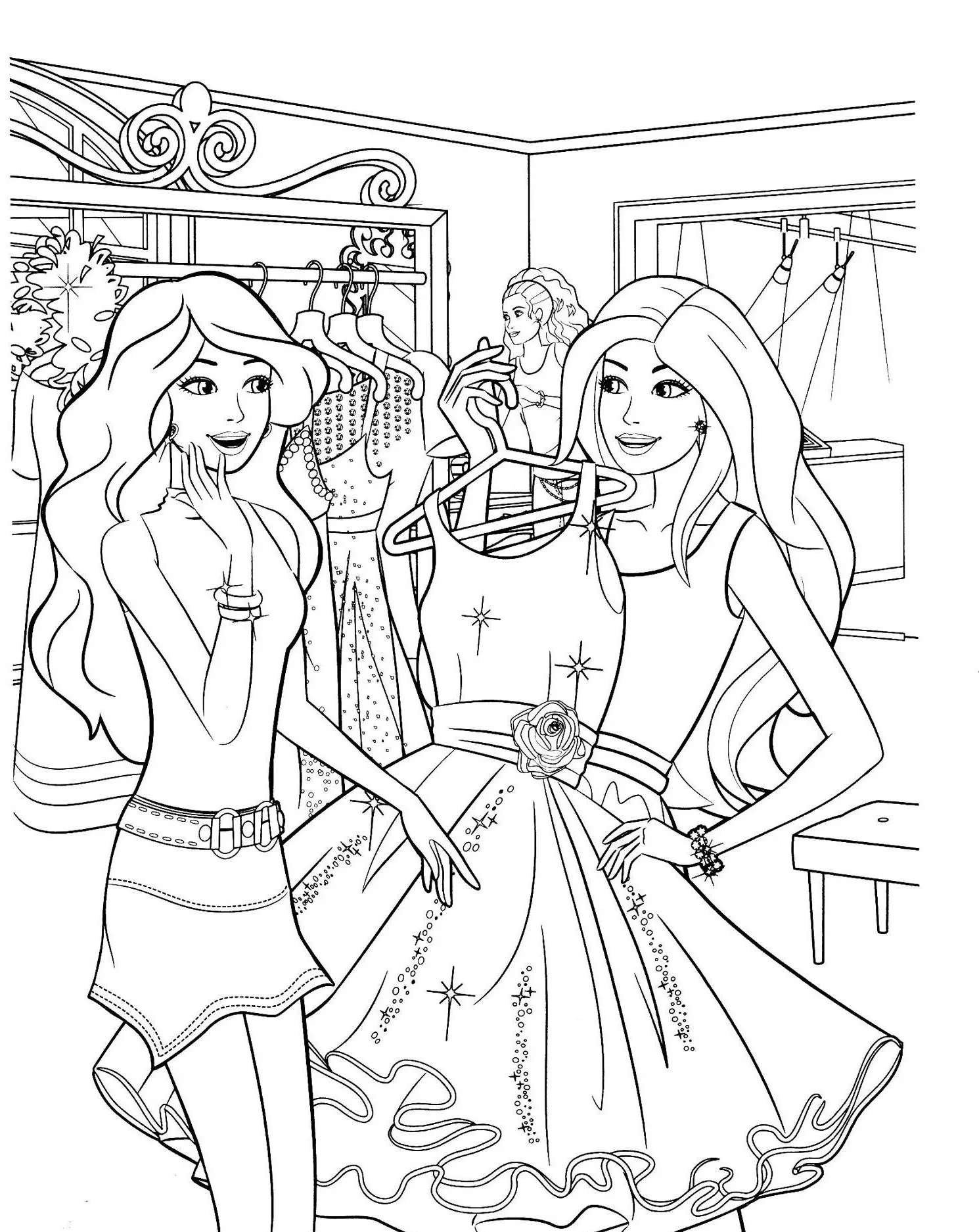 coloriage Barbie pour enfant de 7 ans