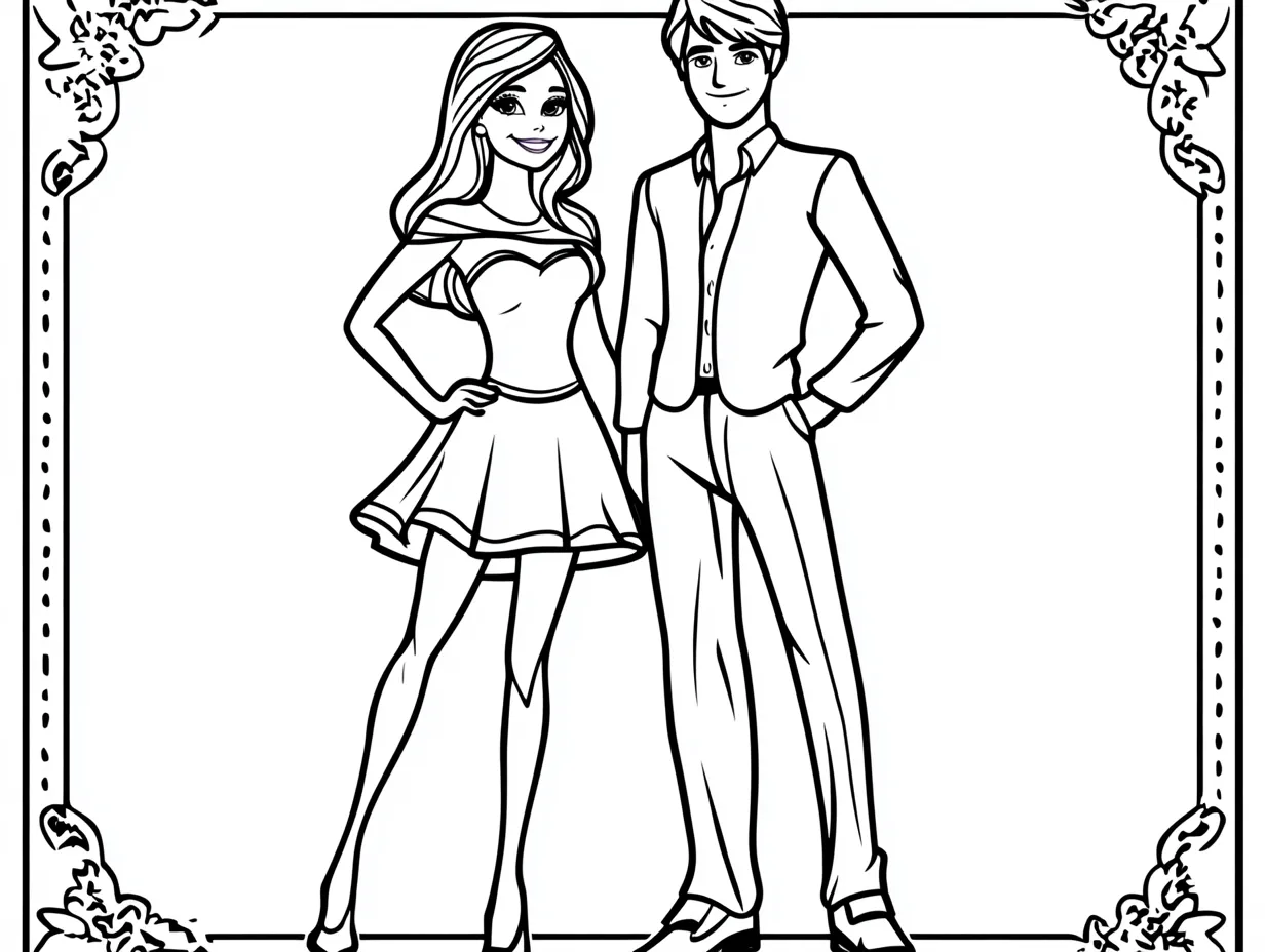 imprimer coloriage Barbie pour enfant