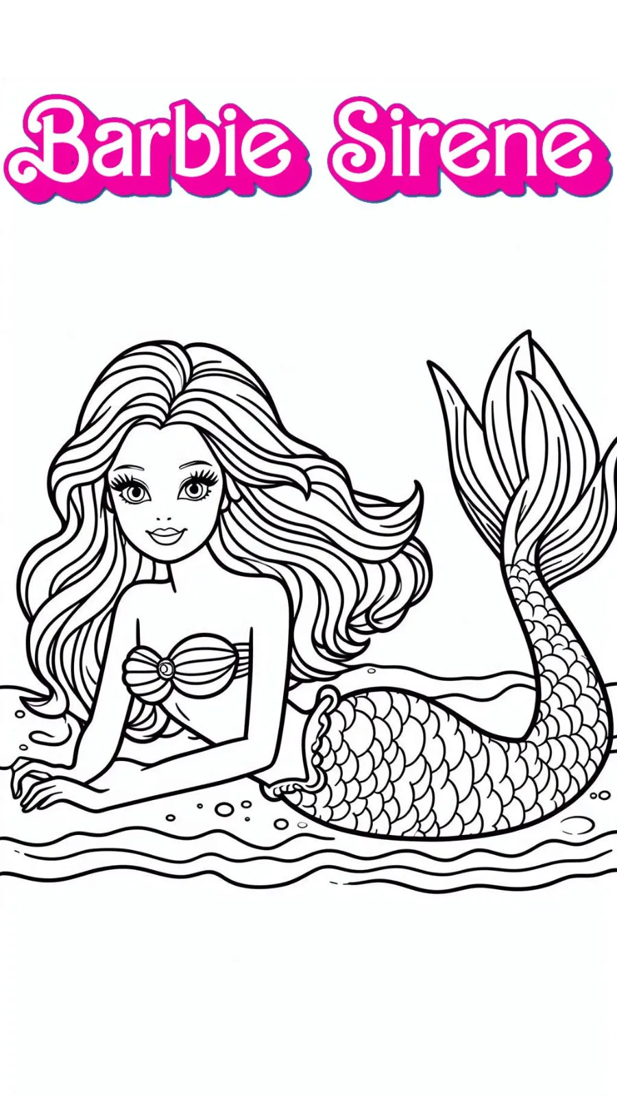 Barbie sirena dibujos para colorear online