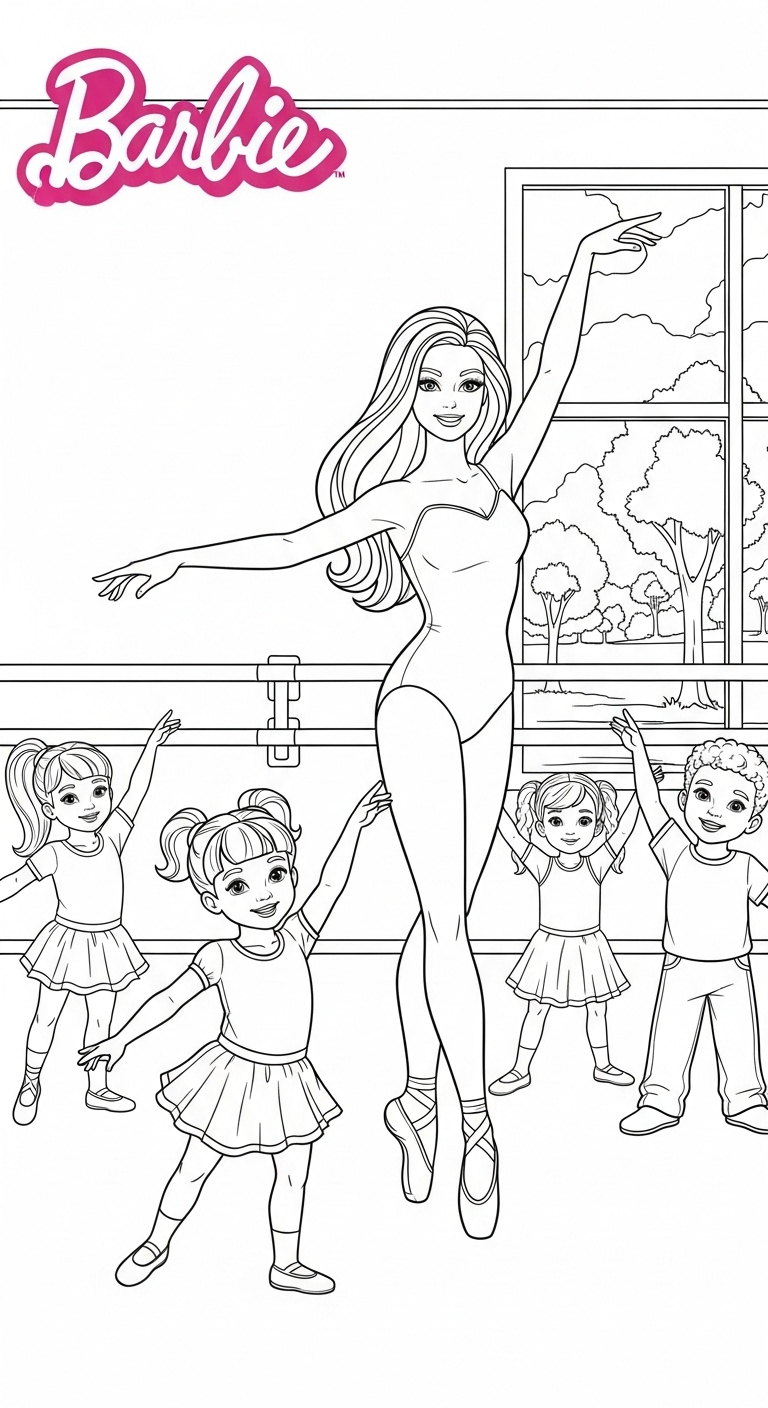 coloriage Barbie update pour enfants à télécharger