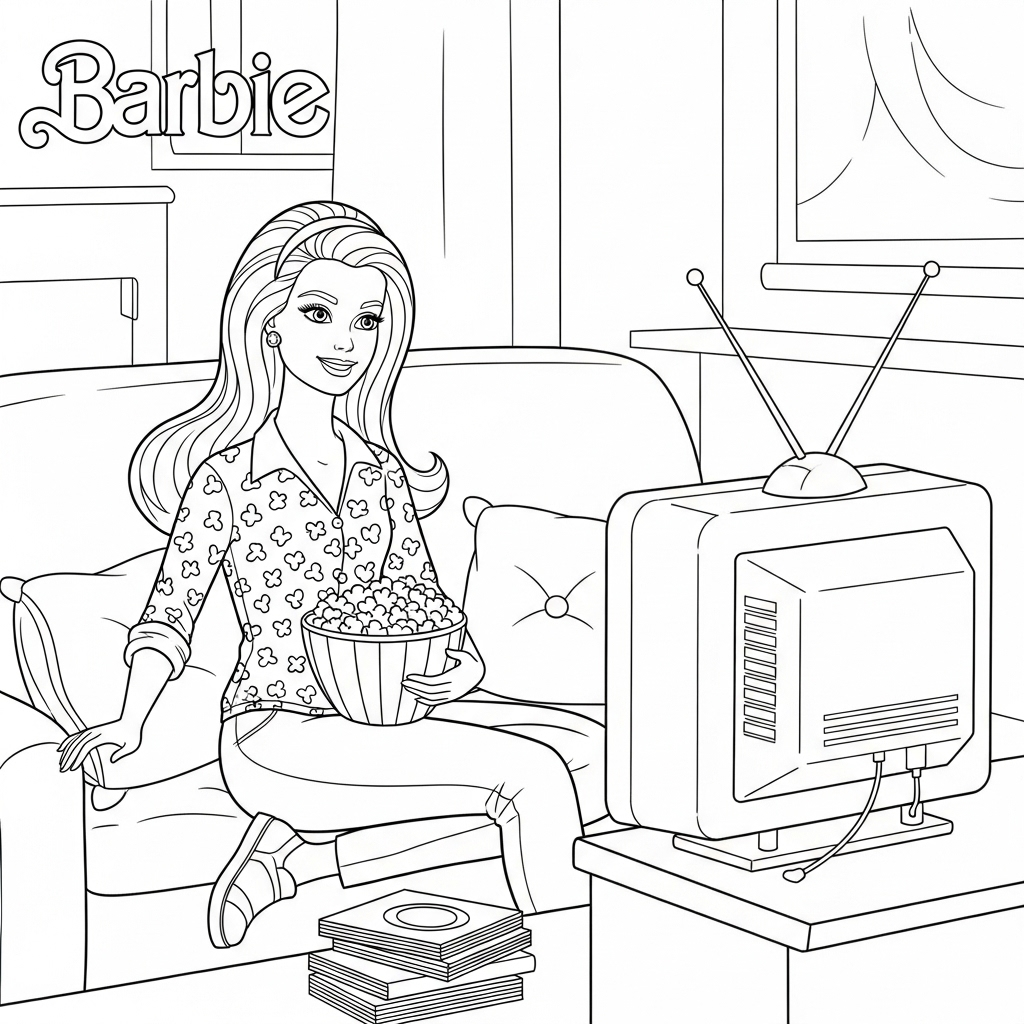 coloriage Barbie update à imprimer a4