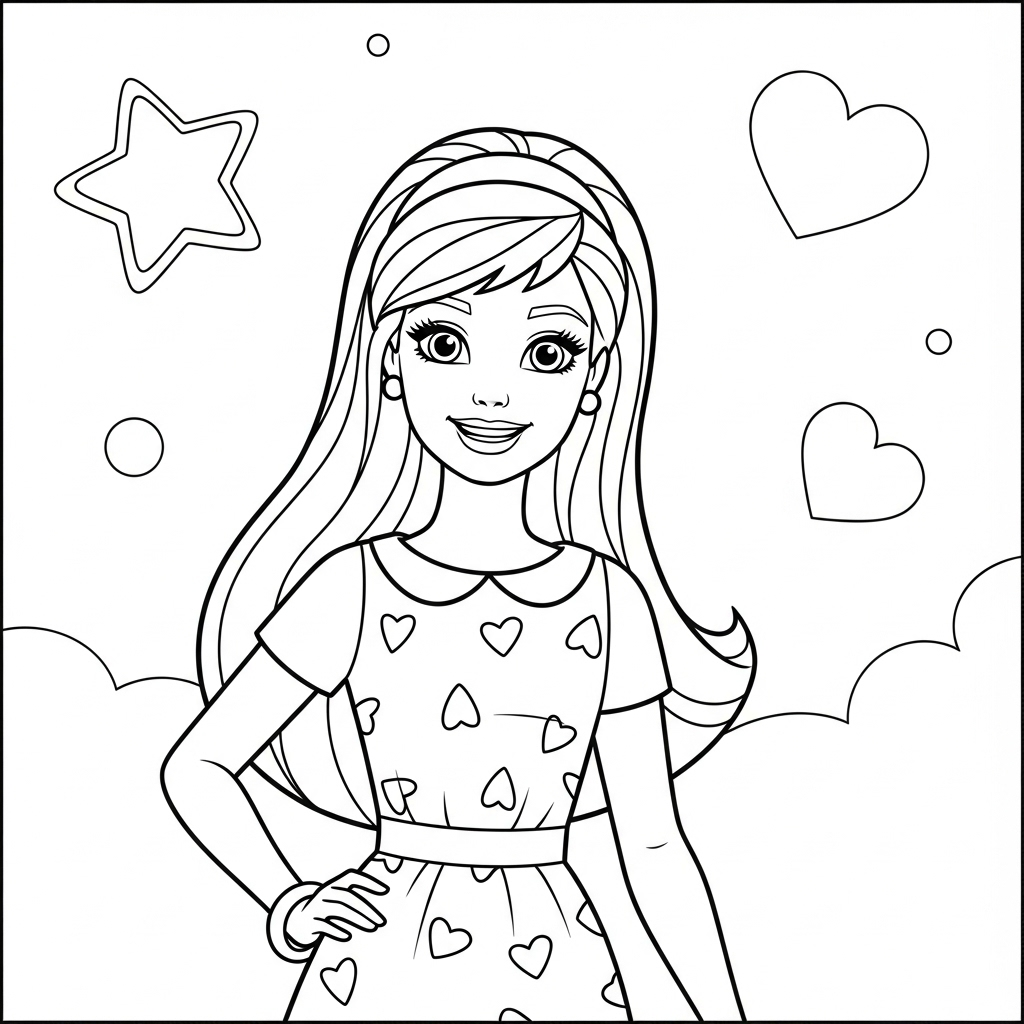 coloriage Barbie update à imprimer