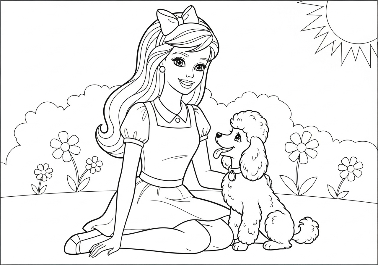 coloriage Barbie update pour enfants a imprimer