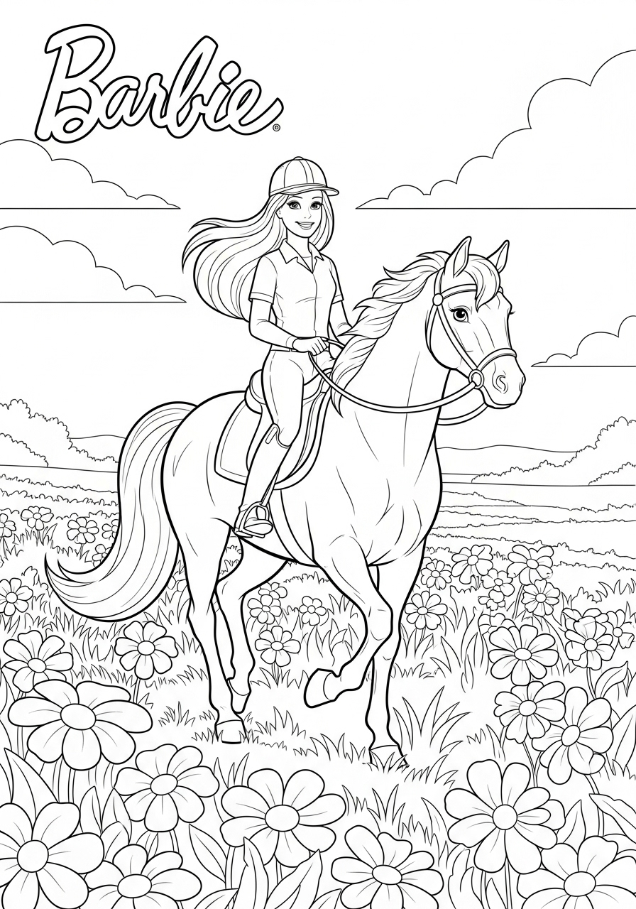 coloriage Barbie update pour enfants a imprimer