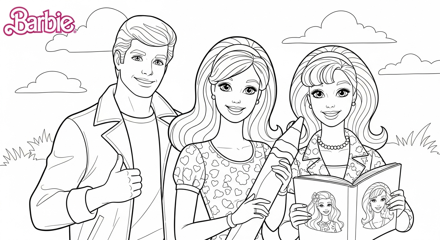 coloriage Barbie update pour enfants à imprimer