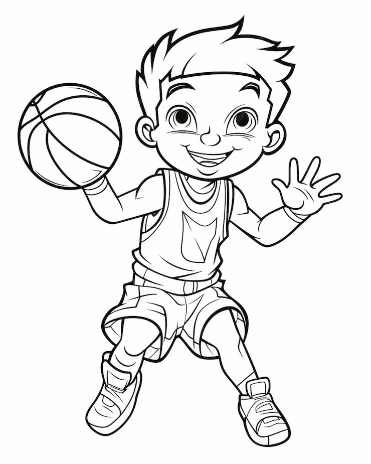 coloriage Basketball pour enfant de 4 ans 1