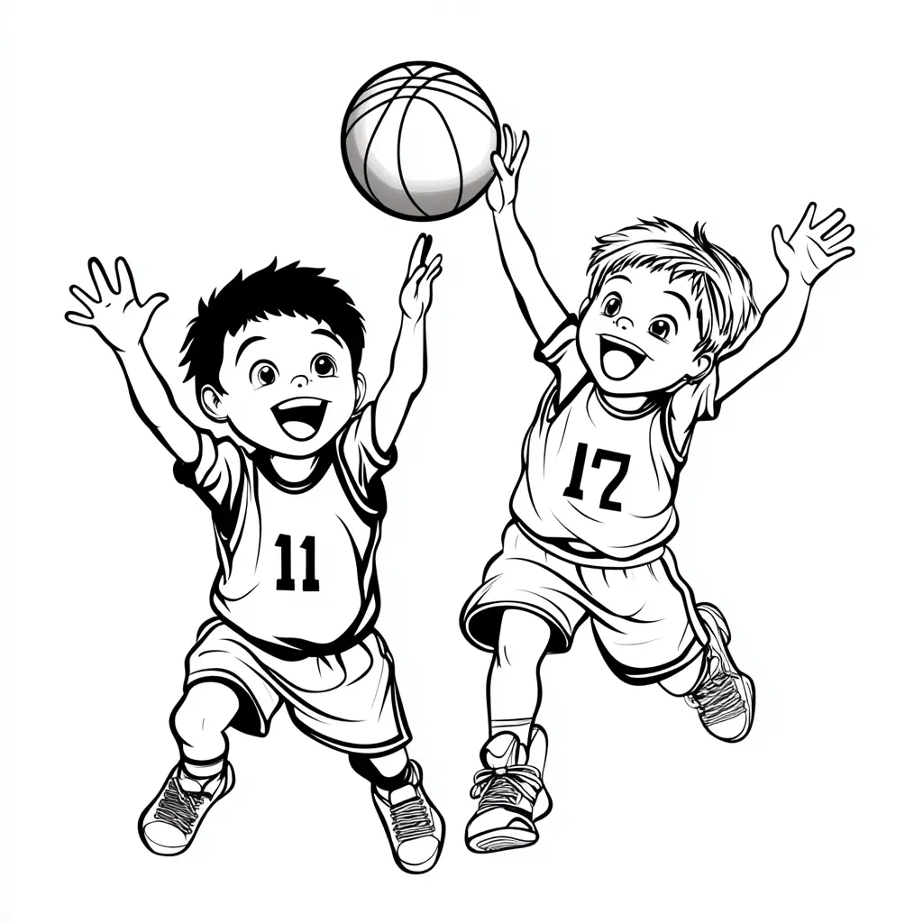 coloriage Basketball pour enfant de 6 ans