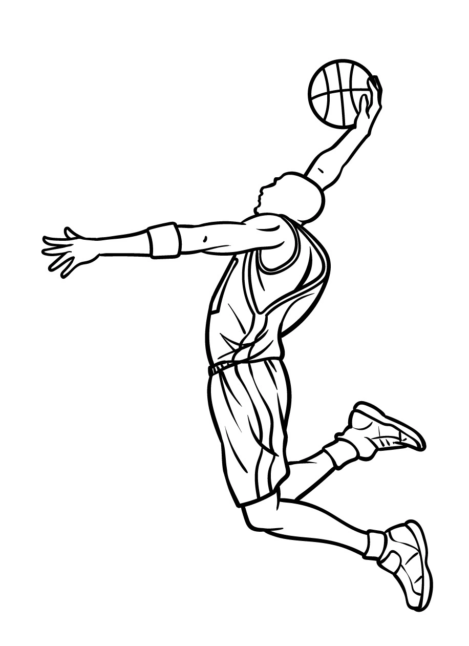 coloriage Basketball à imprimer pour enfant de 6 ans