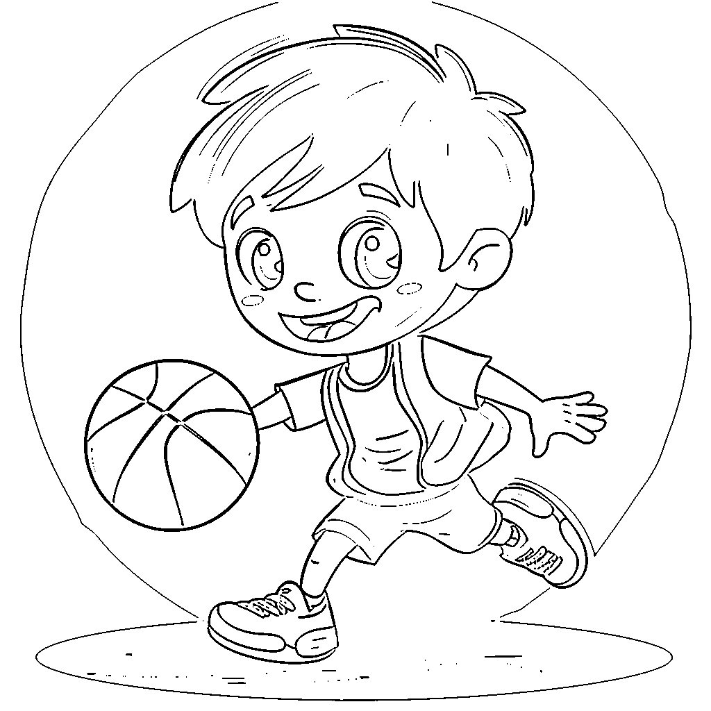 coloriage Basketball pour enfants