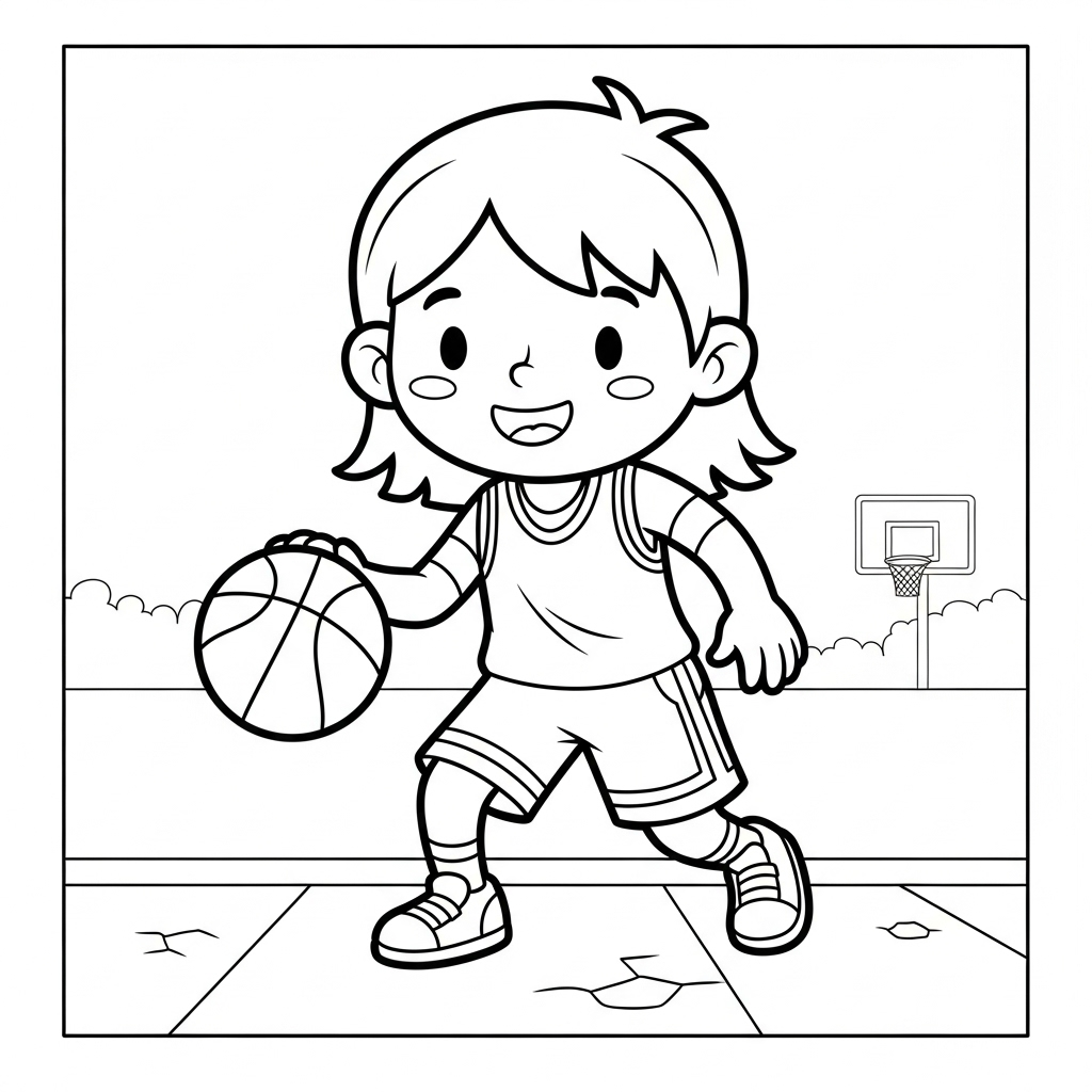 coloriage Basketball updated et decoupage