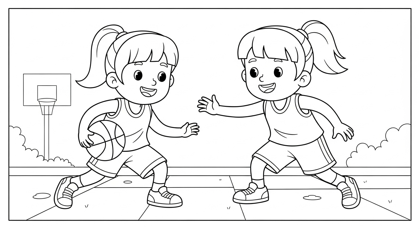 coloriage Basketball updated pour enfant de 5 ans