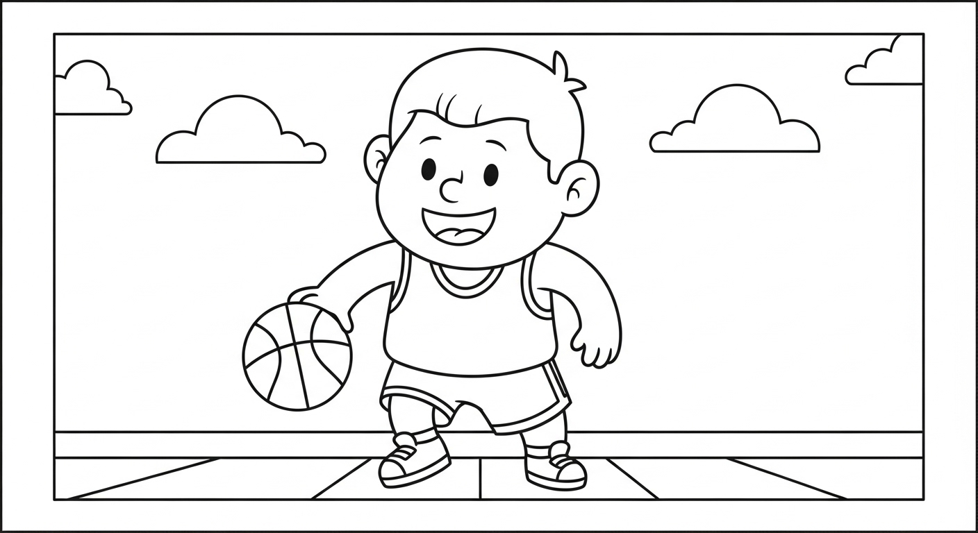 coloriage Basketball updated à imprimer pour enfant de 12 ans