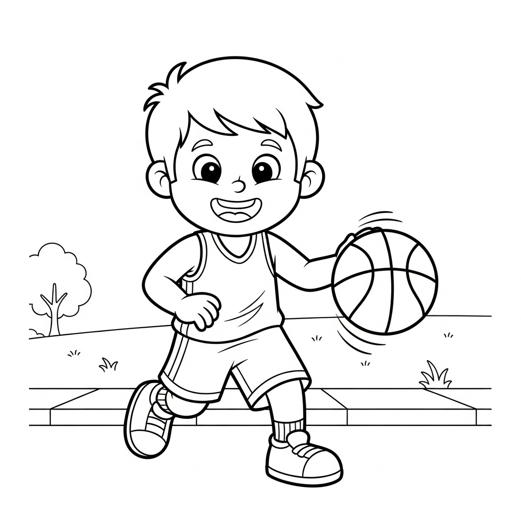 coloriage Basketball updated à imprimer pour enfant de 3 ans