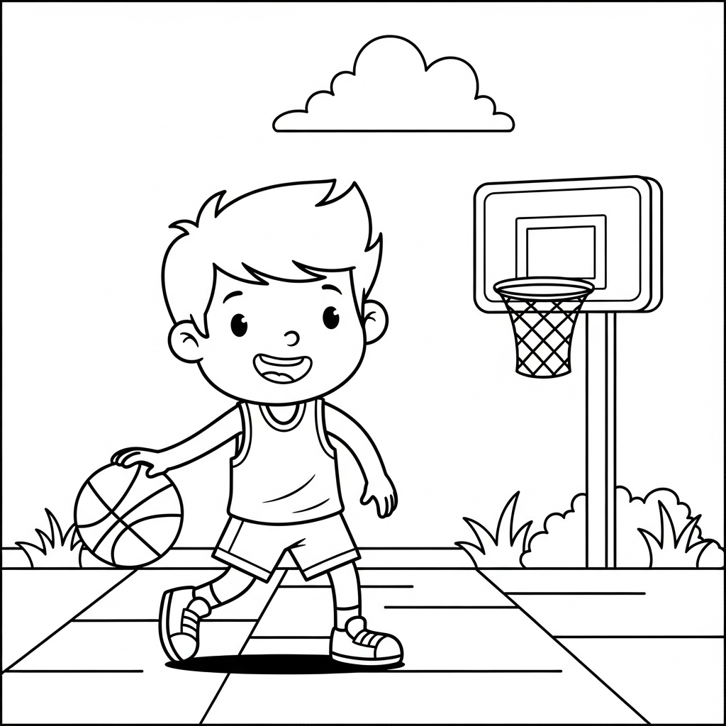 coloriage Basketball updated d'enfant a imprimer