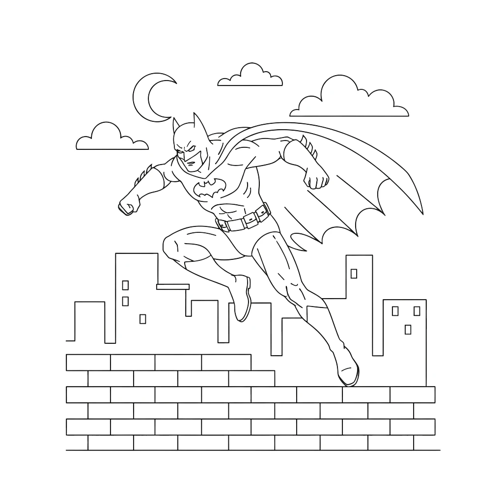 coloriage Batman pour enfants a imprimer