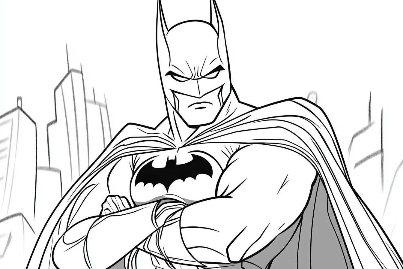 coloriage Batman à imprimer kawaii