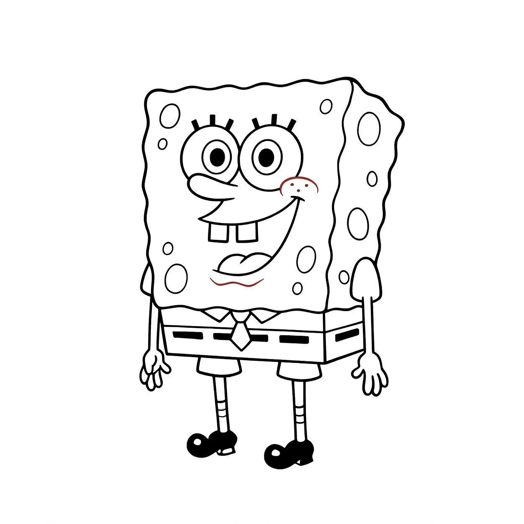 coloriage Bob l’éponge souriant à imprimer