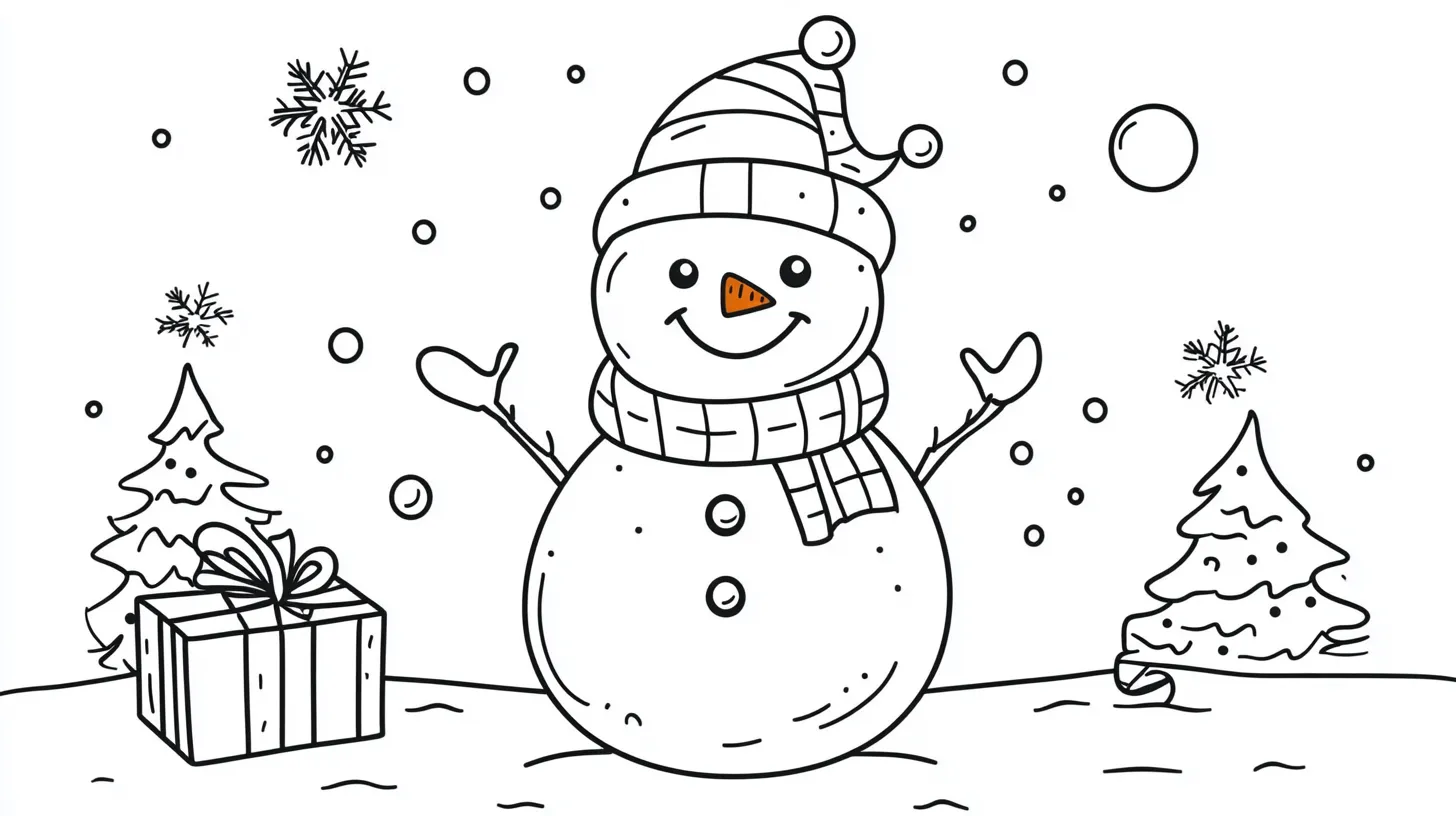 coloriage Bonhomme de neige à imprimer pdf gratuit