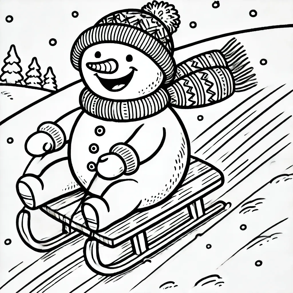 coloriage Bonhomme de neige à imprimer pour enfants