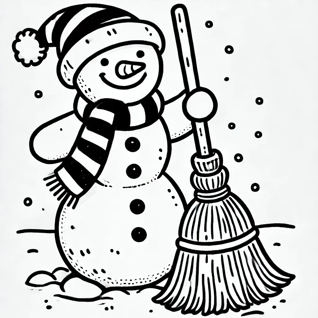 coloriage Bonhomme de neige pour enfant a imprimer gratuit 1