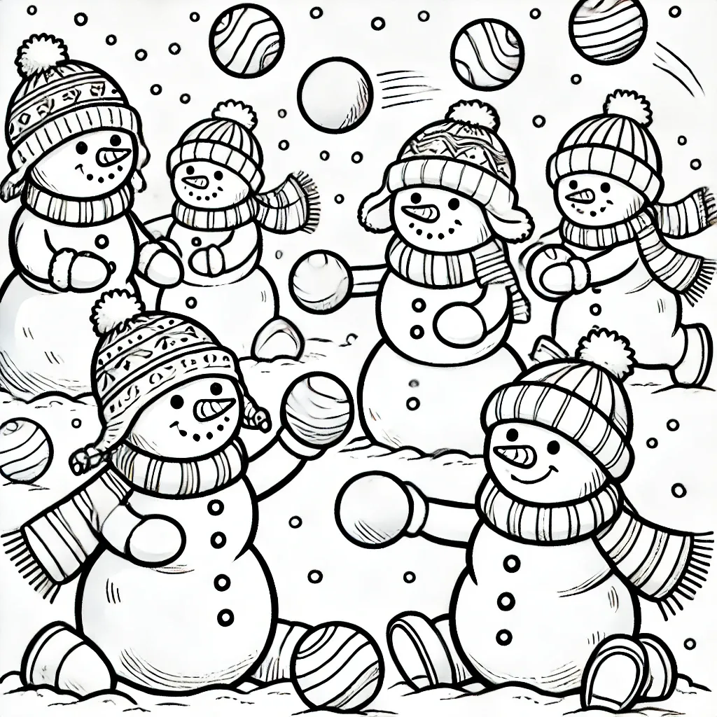 coloriage Bonhomme de neige a dessiner en ligne 1