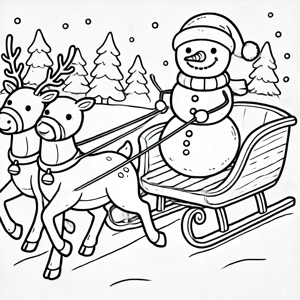 coloriage Bonhomme de neige pour enfant a imprimer gratuit