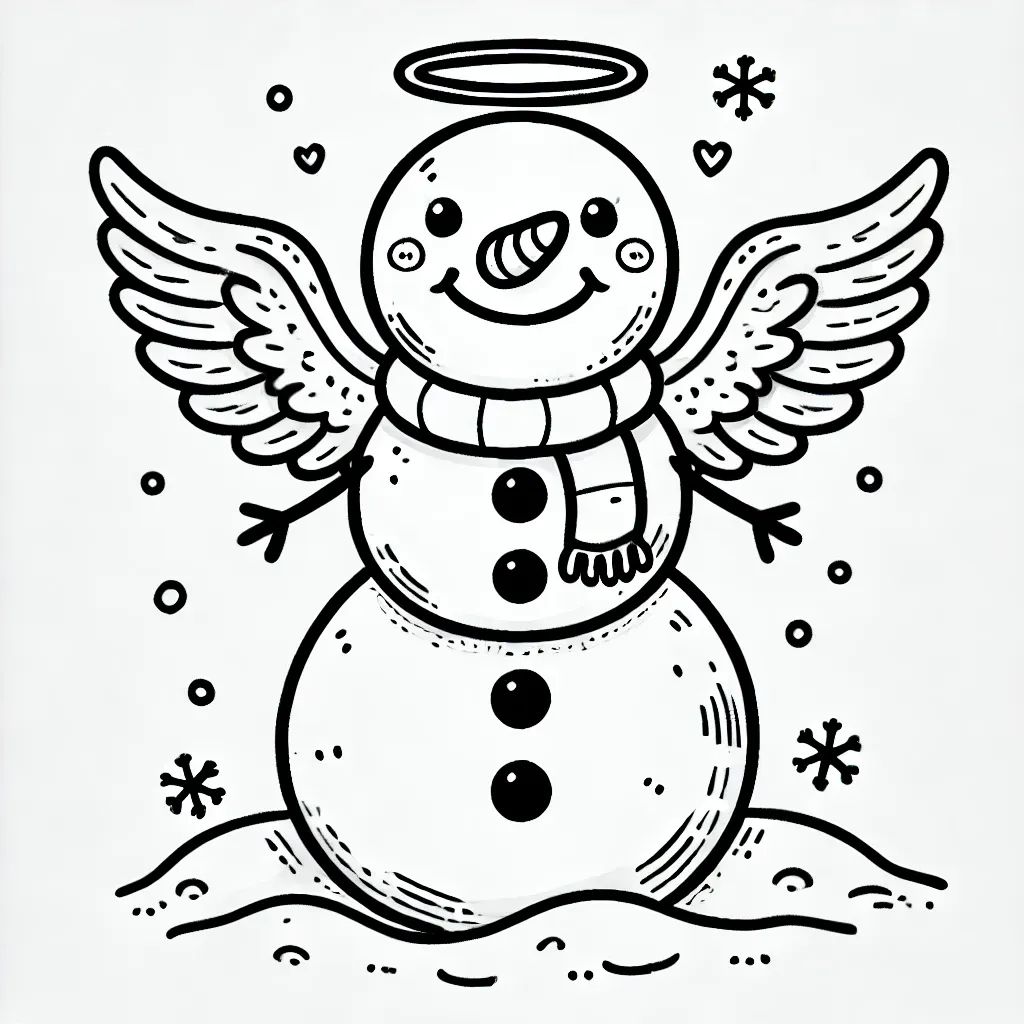 coloriage Bonhomme de neige pour enfant de 2 ans