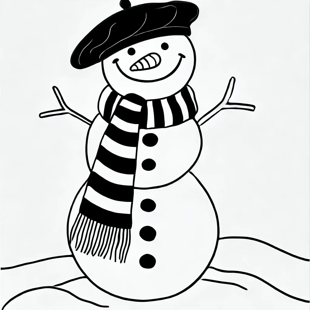 coloriage Bonhomme de neige gratuit en ligne