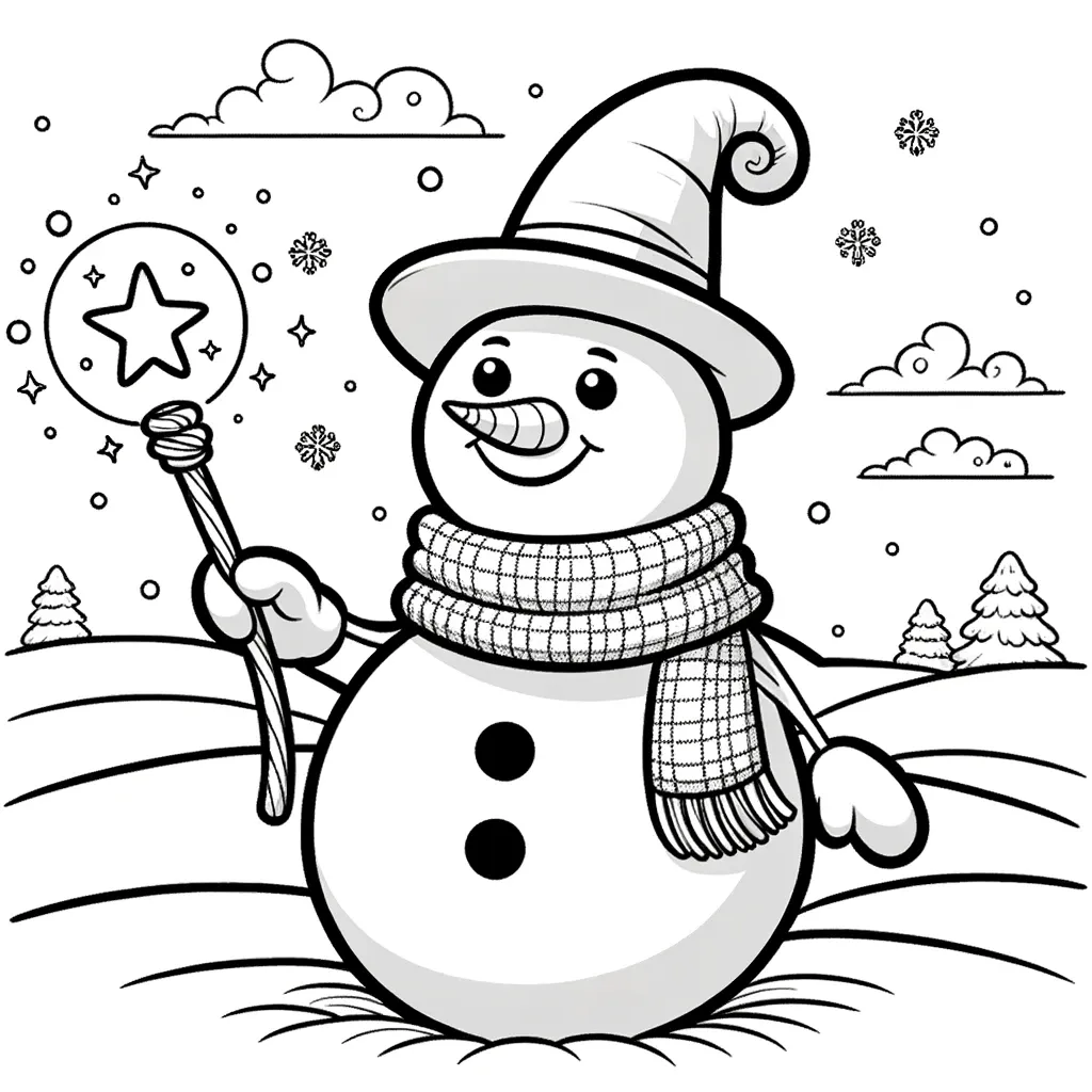 coloriage Bonhomme de neige et decoupage a imprimer gratuit